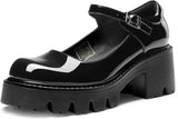 DREAM PAIRS Women's Mary Janes Shoes Platform Dress Low Heel Chunky Pumps Round Toe Ankle Strap Pumps Shoes Oxfords Esther