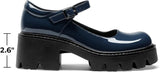 DREAM PAIRS Women's Mary Janes Shoes Platform Dress Low Heel Chunky Pumps Round Toe Ankle Strap Pumps Shoes Oxfords Esther