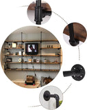 Industrial Wall Mount Iron Pipe Shelf Shelves Shelving Bracket Black Vintage Retro Ceiling Hung Shelf DIY Open Bookshelf Storage for offcie Room Kitchen (2PcsX5Tier,68" Tall,10" deep,Hardware Only)