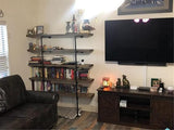 Industrial Wall Mount Iron Pipe Shelf Shelves Shelving Bracket Black Vintage Retro Ceiling Hung Shelf DIY Open Bookshelf Storage for offcie Room Kitchen (2PcsX5Tier,68" Tall,10" deep,Hardware Only)