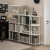 Furinno Turn-N-Tube Toolless Assembly 5-Tier Storage Shelves, White Book Shelf, Open Storage Bookshelf, for Organization and Storage, Living Room, Home Office, Bedroom, Plain White