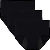 INNERSY Period Underwear for Women High Waisted Leak-Proof Postpartum Menstrual Panties 3-Pack